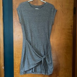 Gray fitted tie dress